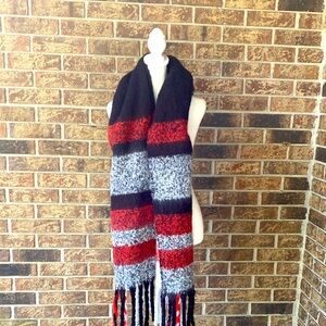 Calvin Klein Black and Gray Knit Scarf